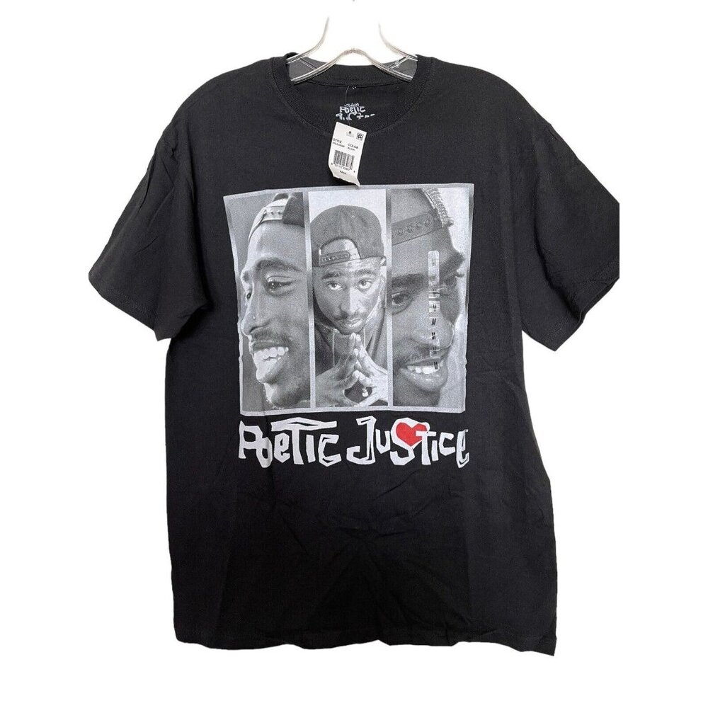 Tupac Shakur Poetic Justice Graphic T-Shirt‎ Adult Size Medium M Black